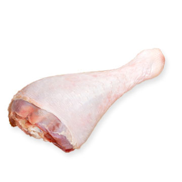 Turkey, leg, meat and skin, raw