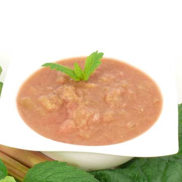 Rhubarb, cooked, with sugar