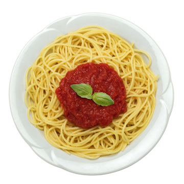 Spaghetti/macaroni with tomatosauce
