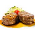 Veal, ribeye, entrecôte, cooked
